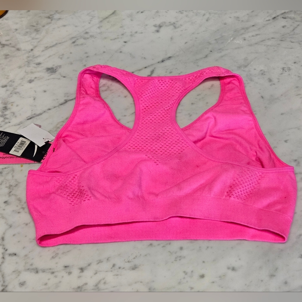 🛍 LA GEAR X Design Back Neon Pink Sports Bra - SIZE XL